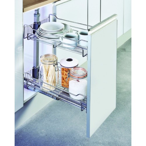 Pull Out Double Tier Storage 9¾" Basket with Soft Closing